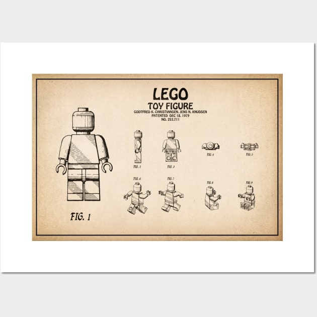 Lego Toy Figurine Patent Drawing - S Wall Art by SPJE Illustration Photography